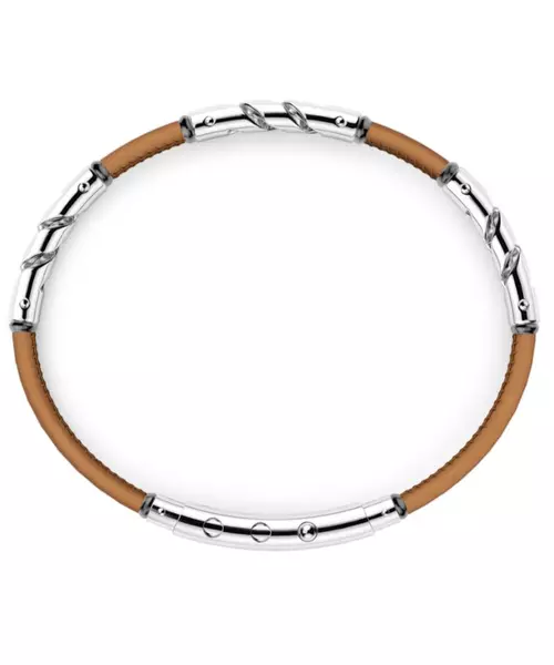 Zancan natural leather bracelet with silver elements