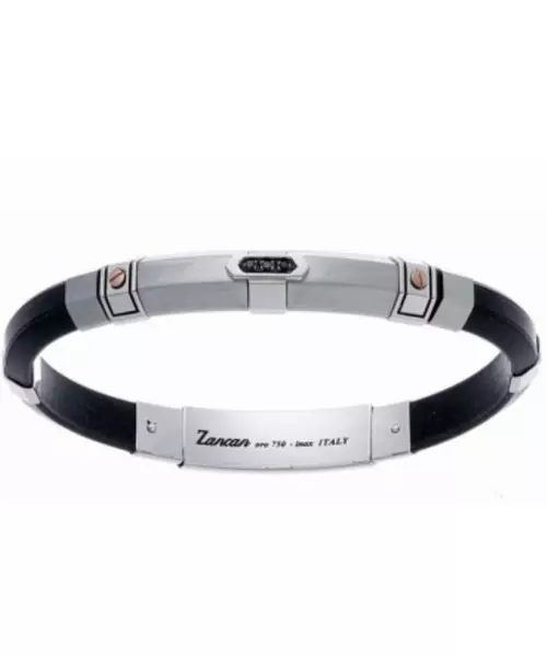 Bracelet mens rubber silver Zancan EXB 308R-N