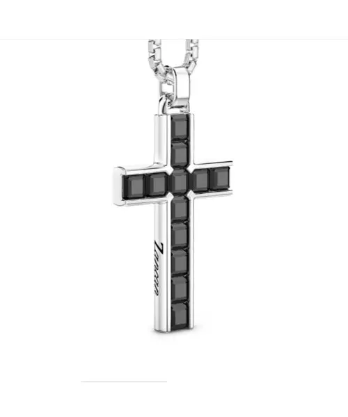 ZANCAN  Mens Cross Necklace with Natural Stones