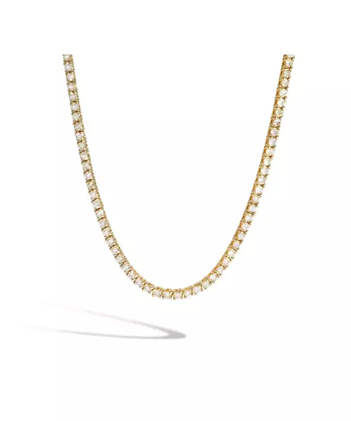 925 STERLING SILVER GOLD PLATED TENNIS NECKLACE