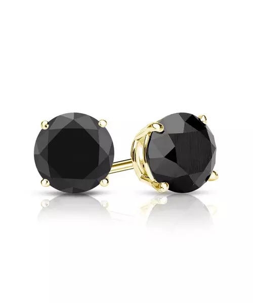 18K 0.58CTW NATURAL BLACK DIAMONDS STAT EARRINGS