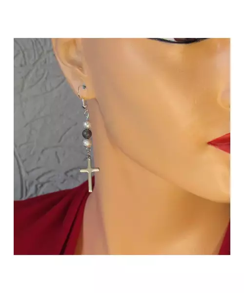 Long Earrings "Cross"