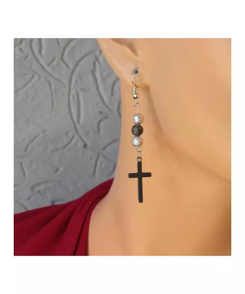 Long Earrings "Cross"