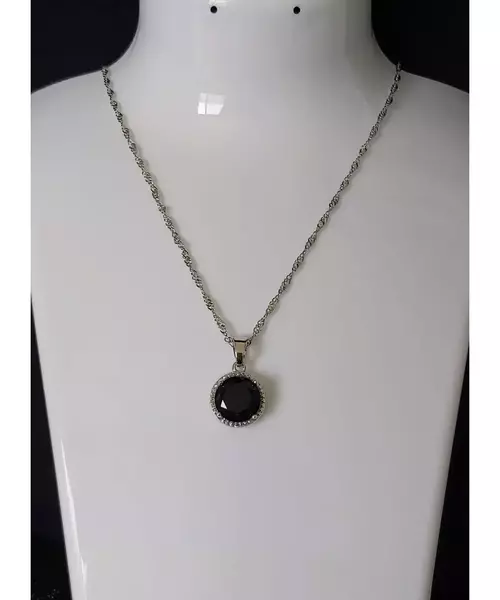 Silver Pendant "Black Circle" (S925)