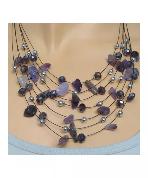 Multi-layers Necklace - Amethyst