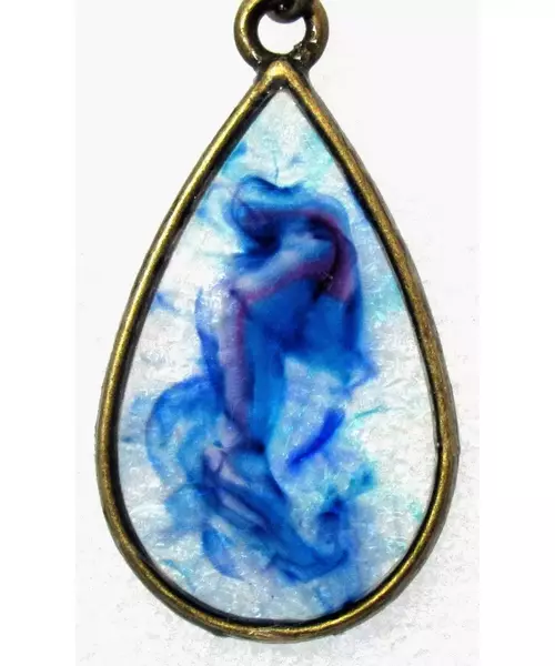 Artistic handmade necklace "Glowing Blue Veil"