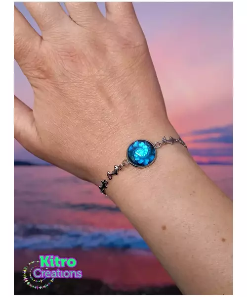 "Blue Spiral" Chain Bracelet