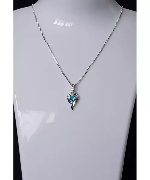 Silver Pendant "S" - Light blue (S925)