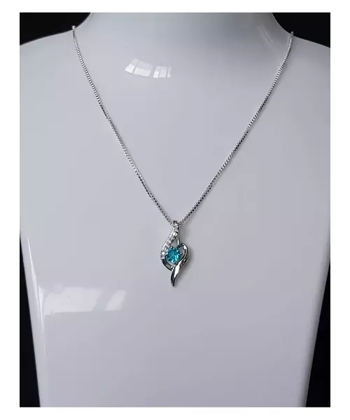 Silver Pendant "S" - Light blue (S925)