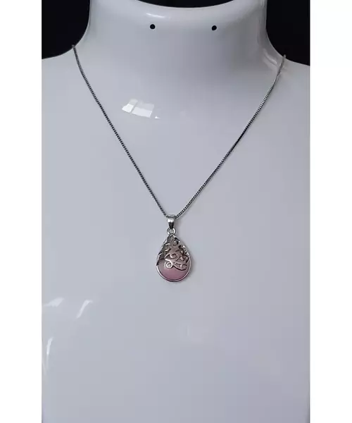 Silver Pendant "Drop 2 - Pink" (S925)