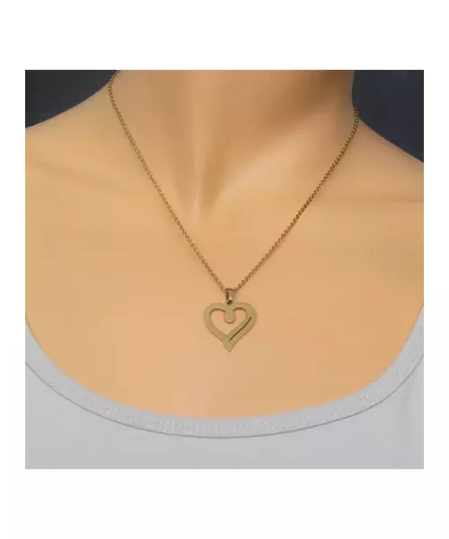 "Chic & Simple -Heart" Gold Color Necklace