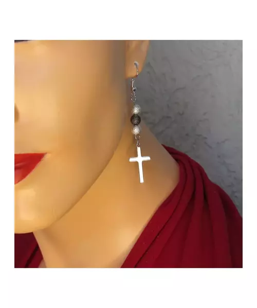 Long Earrings "Cross"