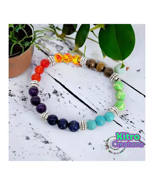 "7 Chakras -1" Natural Stones Handmade Men's Bracelet