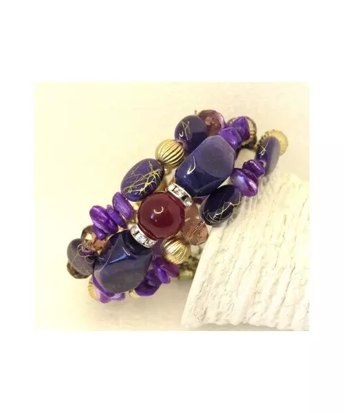 Multilayered Beads Bracelet "Purple"