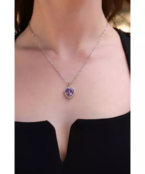 Silver Pendant "Purple Heart" (S925)