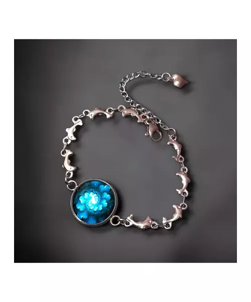 "Blue Spiral" Chain Bracelet