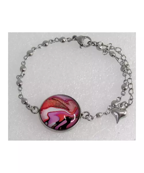 "Pink waves" Chain Bracelet