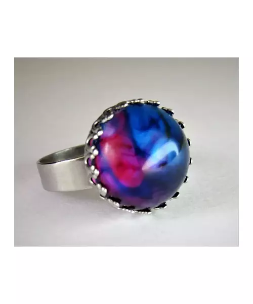 "Velvet Blue" Resin Art Ring