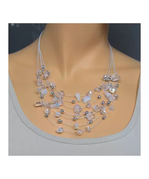 Multi-layers Necklace - White Quartz