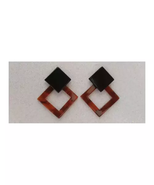 Black & Brown Rhombus earrings