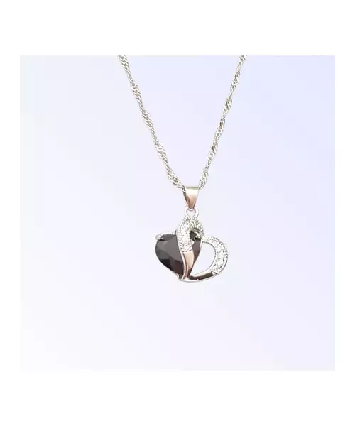 Silver Pendant "Black Hearts" (S925)