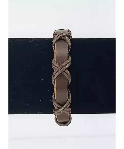 Leather Handmade Men's Bracelet "Brown -4"