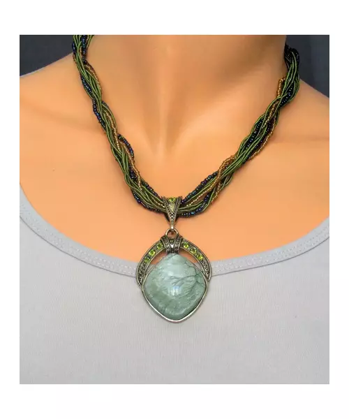 "Green Romvus" Resin Art Necklace