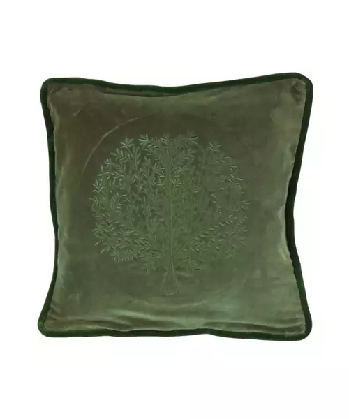 G & C Interiors: Tree Of Life Embroidered Cushion Green