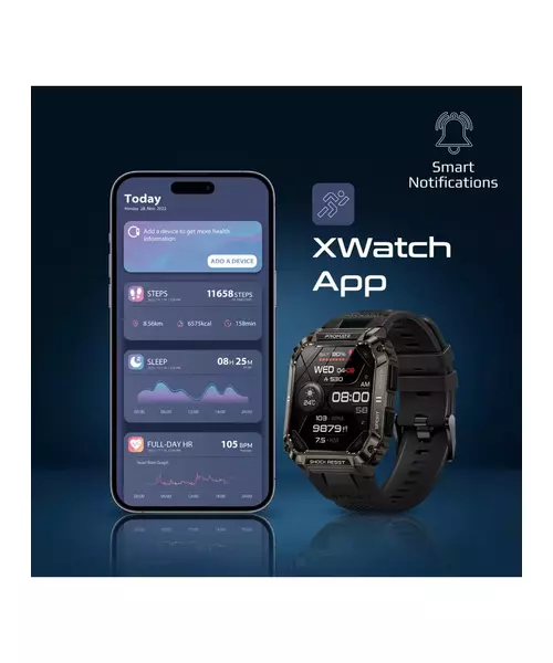 Promate Smartwatch BT Call IP67 1.95'' Rugged XWATCH-S19 Black