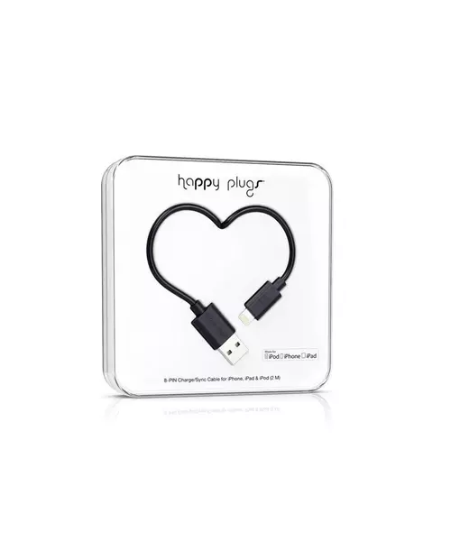 Happy Plugs Lightning to USB Charge/Sync Cable (2.0m) &#8211; Black