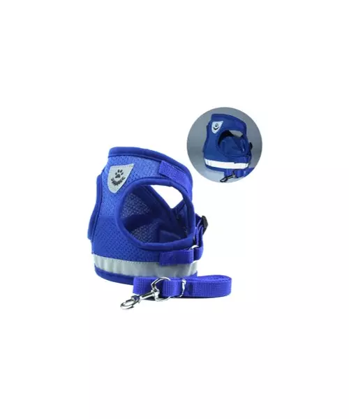 REFLECTIVE PET HARNESS WITH LEASH