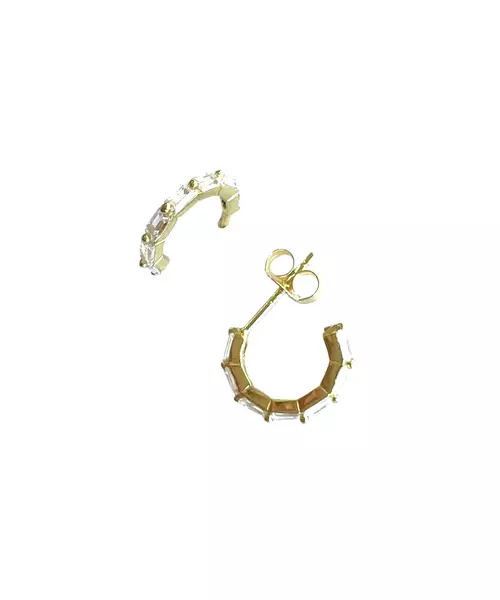 Hoops baguettes zircons - Silver 925 Gold Plated