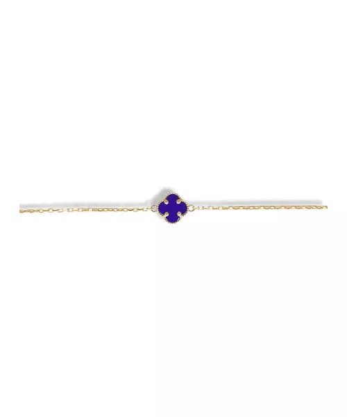 9ct Gold Bracelet with 1 flower Lapis Lazuli