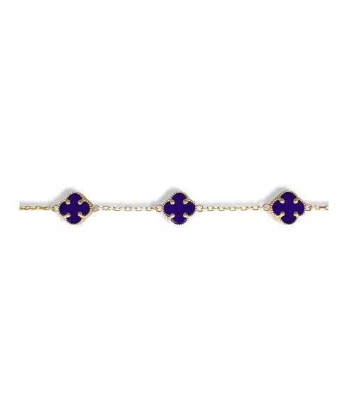 9ct Gold Bracelet with 3 flowers Lazawardy