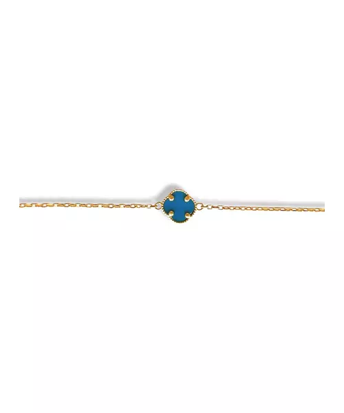 9ct Gold Bracelet with 1 flower Agate