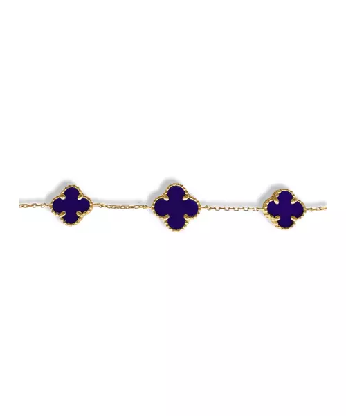 9ct Gold Bracelet with 3 flowers Lapis Lazuli (Lazawardy)