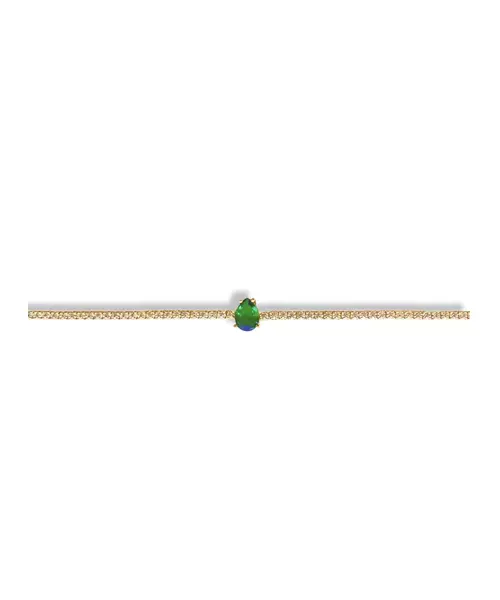 Bracelet Riviera with green & white zircons - Silver 925 Gold Plated