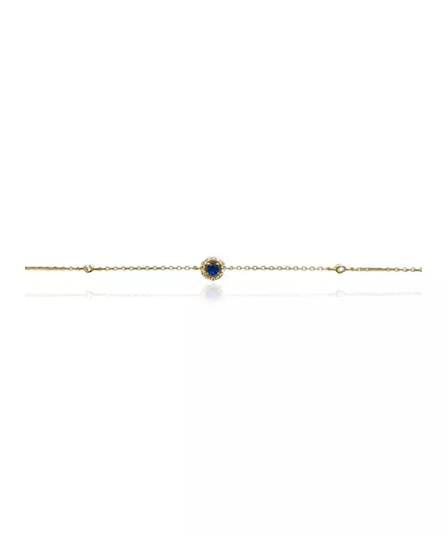 Bracelet with blue zircon - Silver 925 Gold Plated