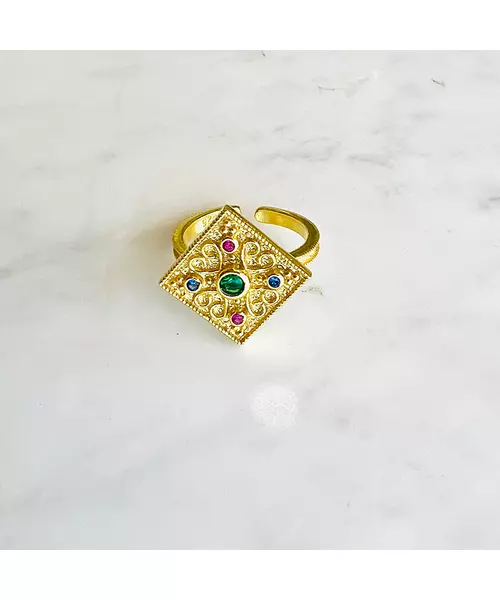 Byzantine Ring - Silver 925 Gold Plated