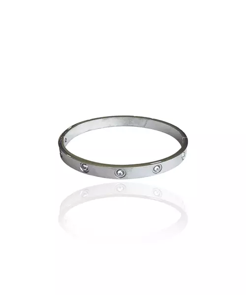 Bangle with zircons - Stainless Steel