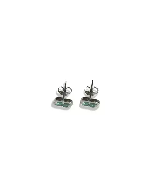 Flower Earrings with Malachite - Silver 925