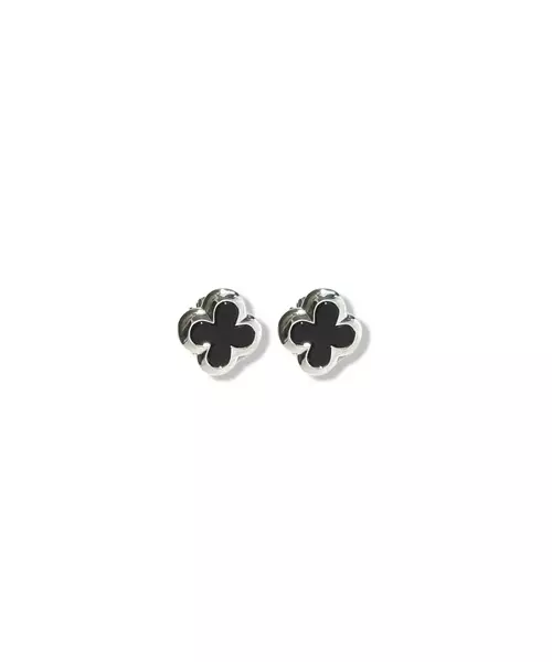 Flower Earrings with Black Onyx - Silver 925