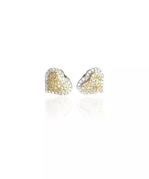 18ct White Gold Earrings with Yellow Fancy Diamonds