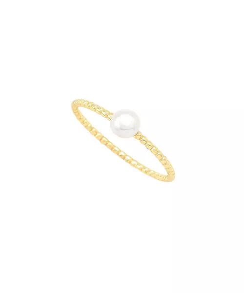 Ring with Pearl -  Silver 925 Silver Gold Plated