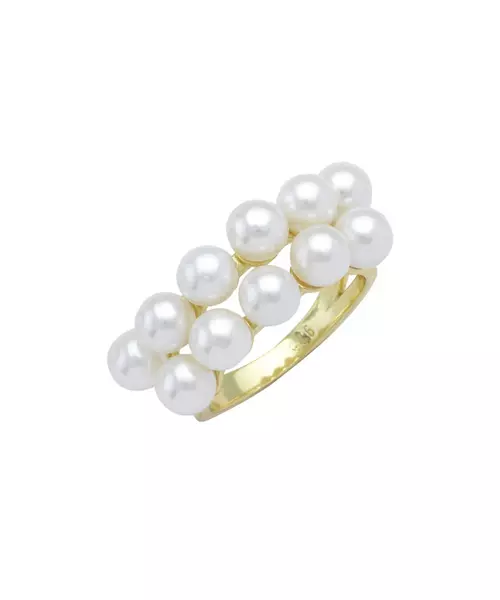 Ring with Pearls -  Silver 925 Silver Gold Plated