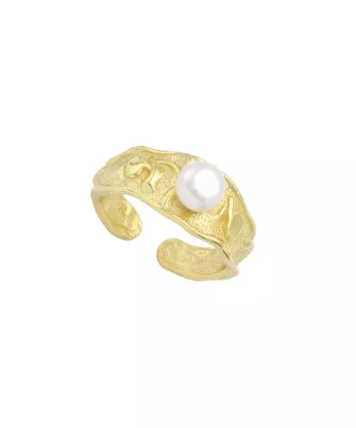 Ring with Pearl -  Silver 925 Silver Gold Plated