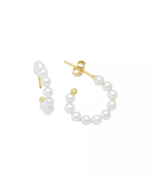 Hoops with pearl - Silver 925 Gold Plated