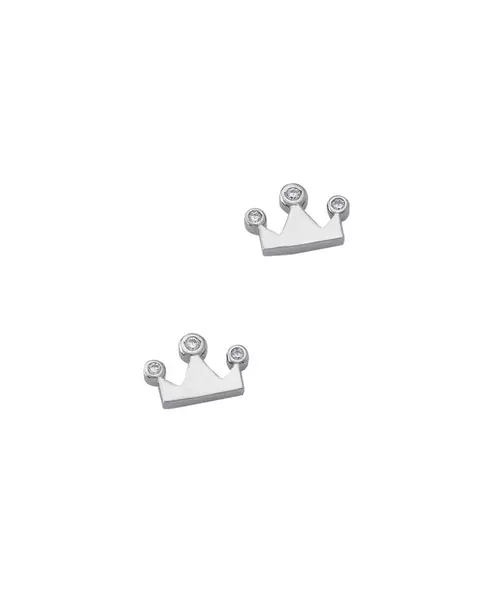 Mini Crown Earrings - Silver 925