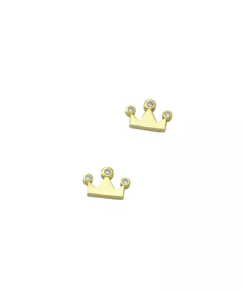 Mini Crown Earrings - Silver 925 Gold Plated