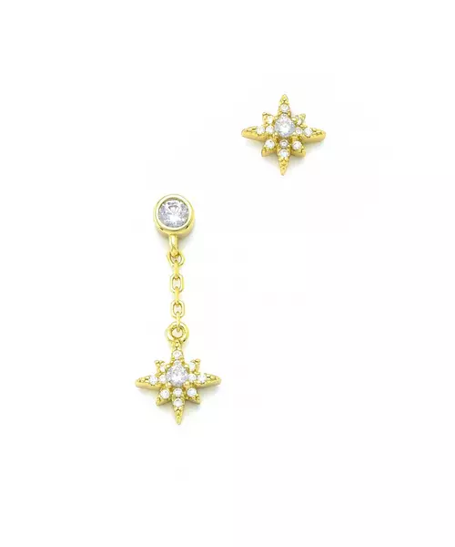 Mini North Star Earrings - Silver 925 Gold Plated